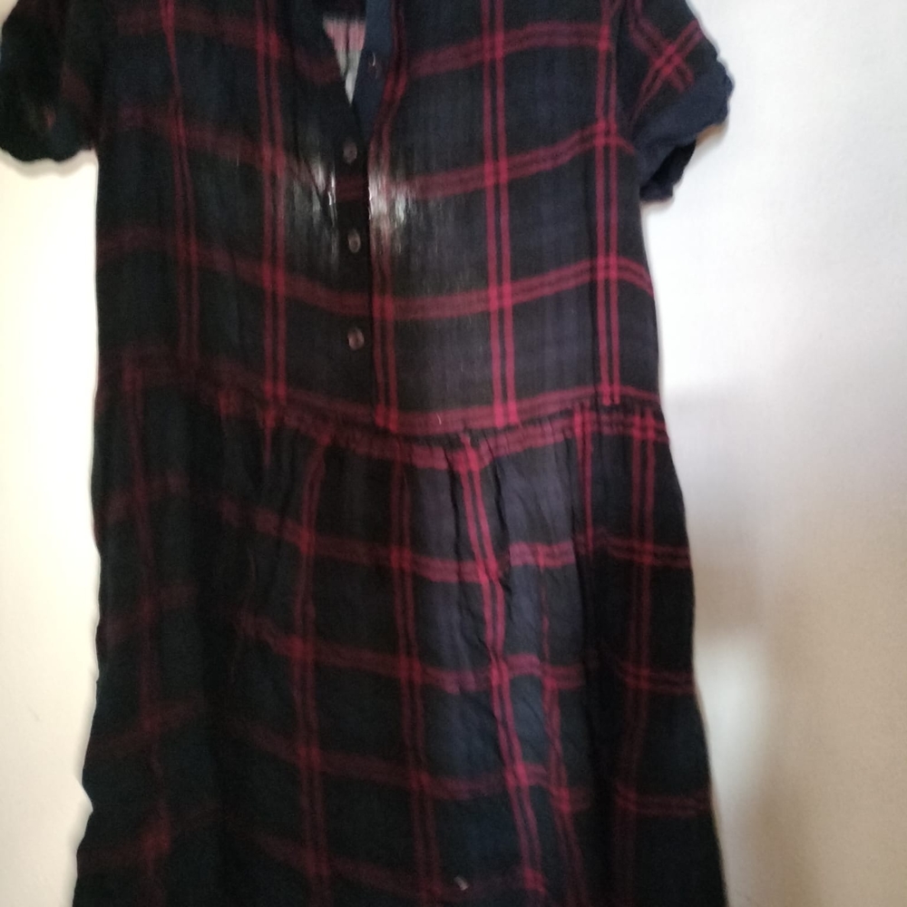 Plaid Button-Up Dress